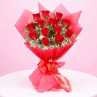 Buy Classic Red Roses Bouquet online in Jaipur for anniversaries and romantic occasions