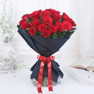Buy Classic Red Roses in Black online in Jaipur for romantic gifting