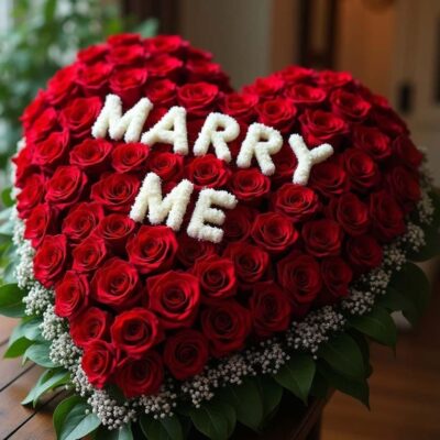 Buy Marry Me Heart Arrangement online in Jaipur for proposal and romantic occasions