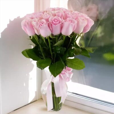 Buy Pink Roses Vase Arrangement online in Jaipur for birthdays and special occasions