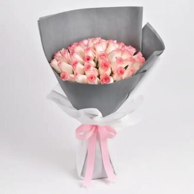 Buy Pink & White Roses Bouquet online in Jaipur for birthdays and anniversaries