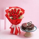 Buy Cake with Roses Combo online in Jaipur for birthdays and anniversaries