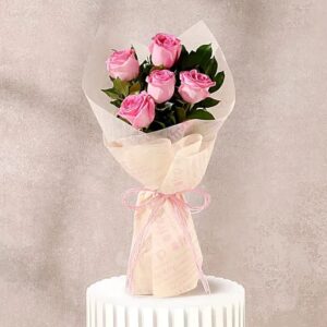 Buy Simple Pink Roses Bouquet online in Jaipur for birthdays and special occasions