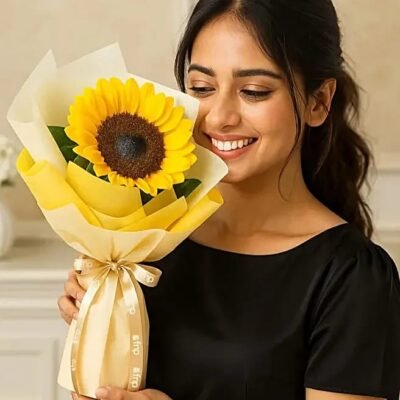 Buy Single Sunflower Bouquet online in Jaipur for gifting