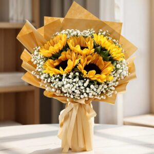 Buy Sunflowers & Baby's Breath bouquet online in Jaipur for special occasions