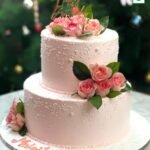 Buy two tier cake Pink Floral Birthday Cake online in Jaipur for birthday celebrations