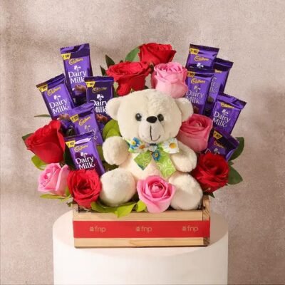 Teddy bear and chocolate combo online in Jaipur for romantic surprises